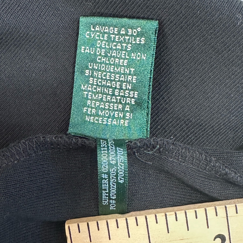 Ralph Lauren Black Long Sleeve Top w/ Brown Trim- XL- Cotton - Picture 7 of 11